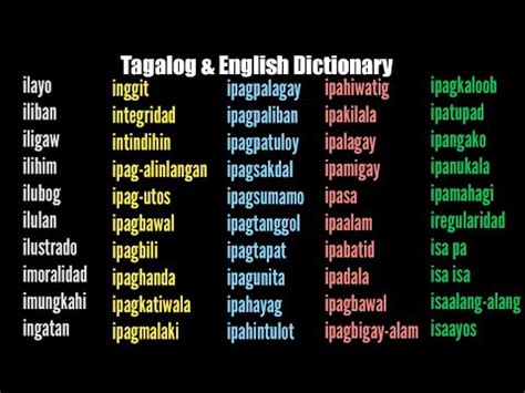 tagalog words that starts with i